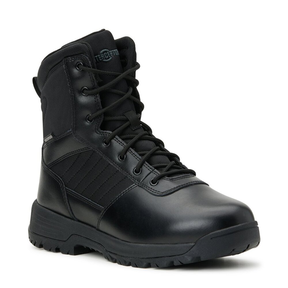 Men's Comfort Combat Tactical Boots Waterproof Slip Oil Resistant Zippered Black